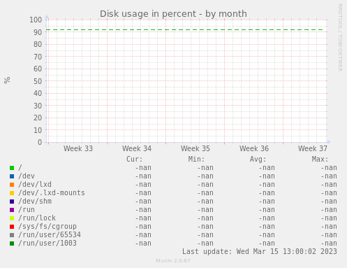 Disk usage in percent